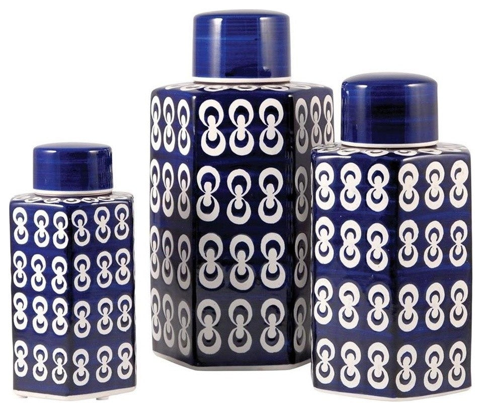 Pomeroy Cupola, Set of 3, Jars, Dark Navy