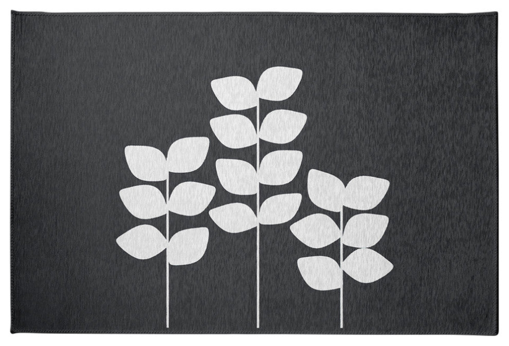 Simple Stems Spring Chenille Rug, Gray, 4'x6'