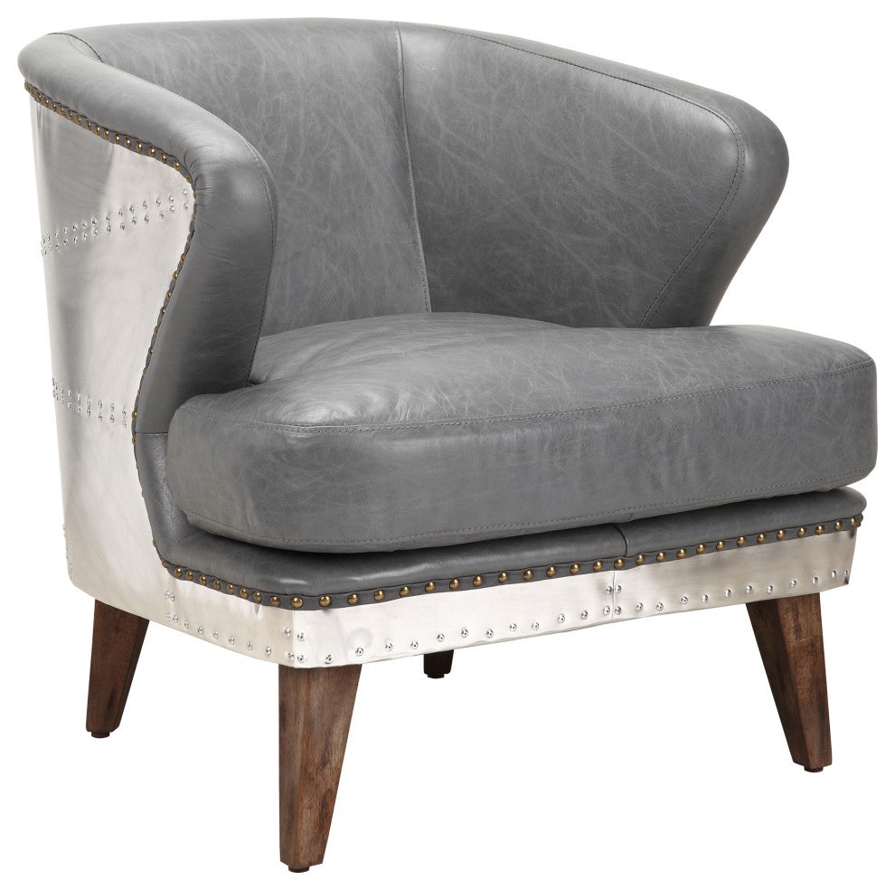 Industrial Cambridge Club Chair Antique Grey - Grey