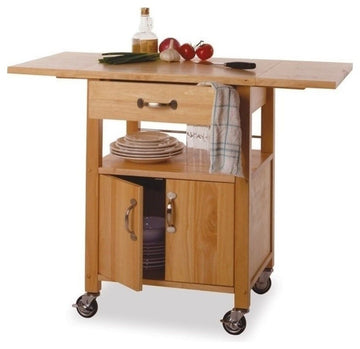 Rachael Kitchen Cart, Drop Leaf, Natural