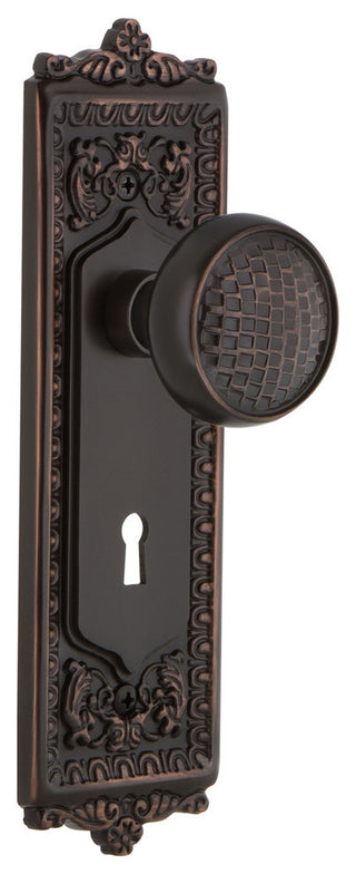Egg & Dart Plate Privacy Craftsman Knob, Timeless Bronze
