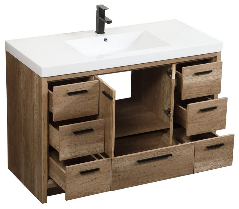 Walker Natural Oak-Light Bathroom Vanity, Natural Oak, 48"
