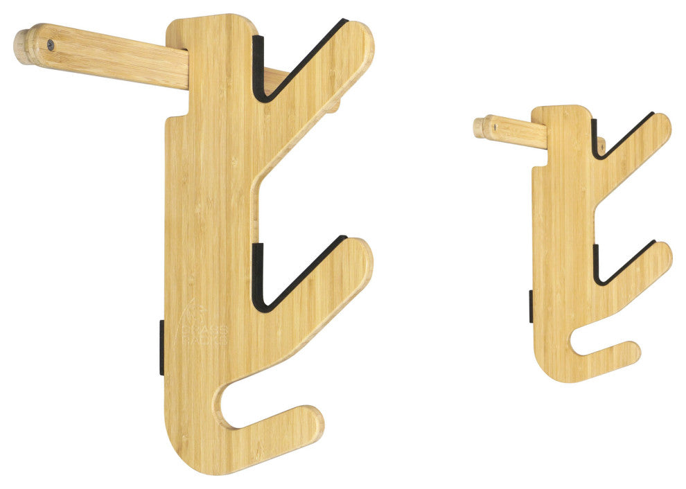 Ski Rack - The Hallsteiner Series Horizontal Ski Wall Mount, Bamboo, Show-Off