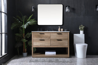 Louie 48" SIngle Bathroom Vanity, Natural Oak
