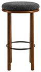 Fable Boucle Fabric Bar Stools - Set of 2 - Walnut Charcoal