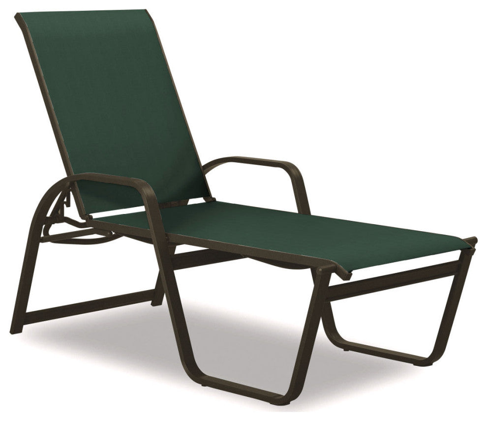 Aruba II 4-Position High Bed Chaise, Textured Beachwood, Forest Green