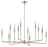 Alvaro Chandelier, Polished Nickel, 12 Light