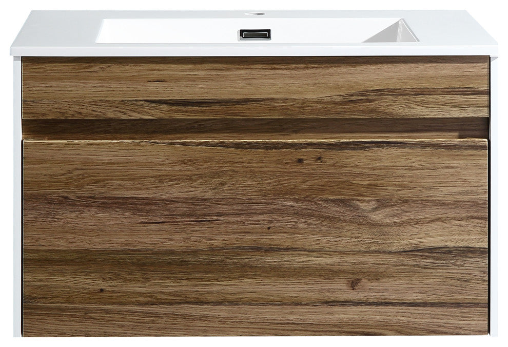 The Ivy Single Bathroom Floating Vanity, Vine, 30"