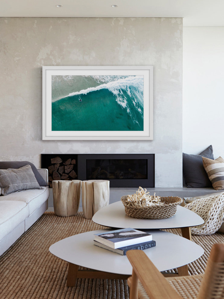 "Riding The Wave" Framed Print by Karolis Janulis