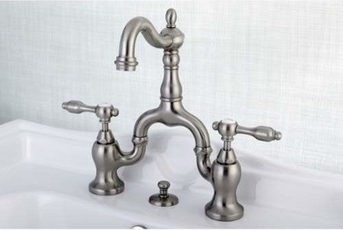Kingston Brass Bridge Bathroom Faucet With Brass Pop-Up, Oil Rubbed Bronze