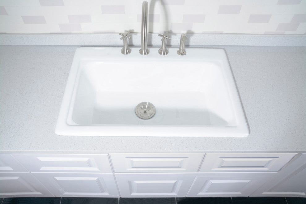 Kingston Brass GT332294 Towne 33" Undermount Single Basin Cast - White