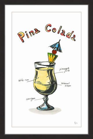 "Pina Colada Mixture" Framed Painting Print, 12"x18"