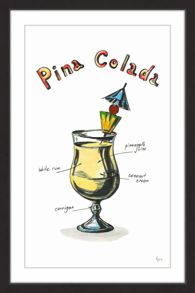 "Pina Colada Mixture" Framed Painting Print, 12"x18"