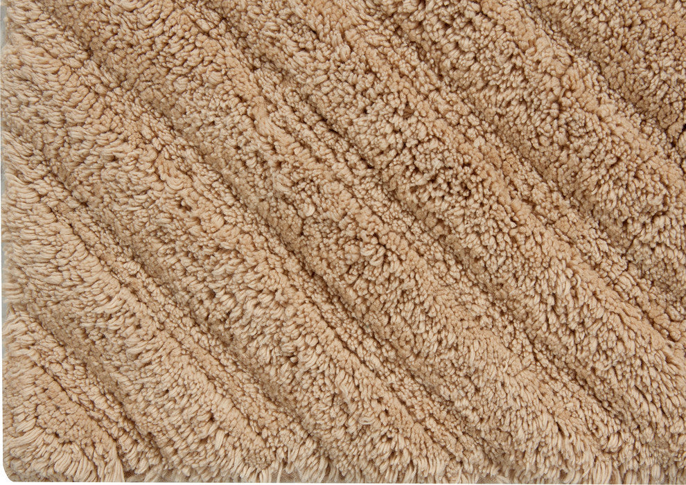Bath Rug Cotton, 2 Piece Set, 34"x21" and 36"x24", Beige, GSF 180, Pattern Neon