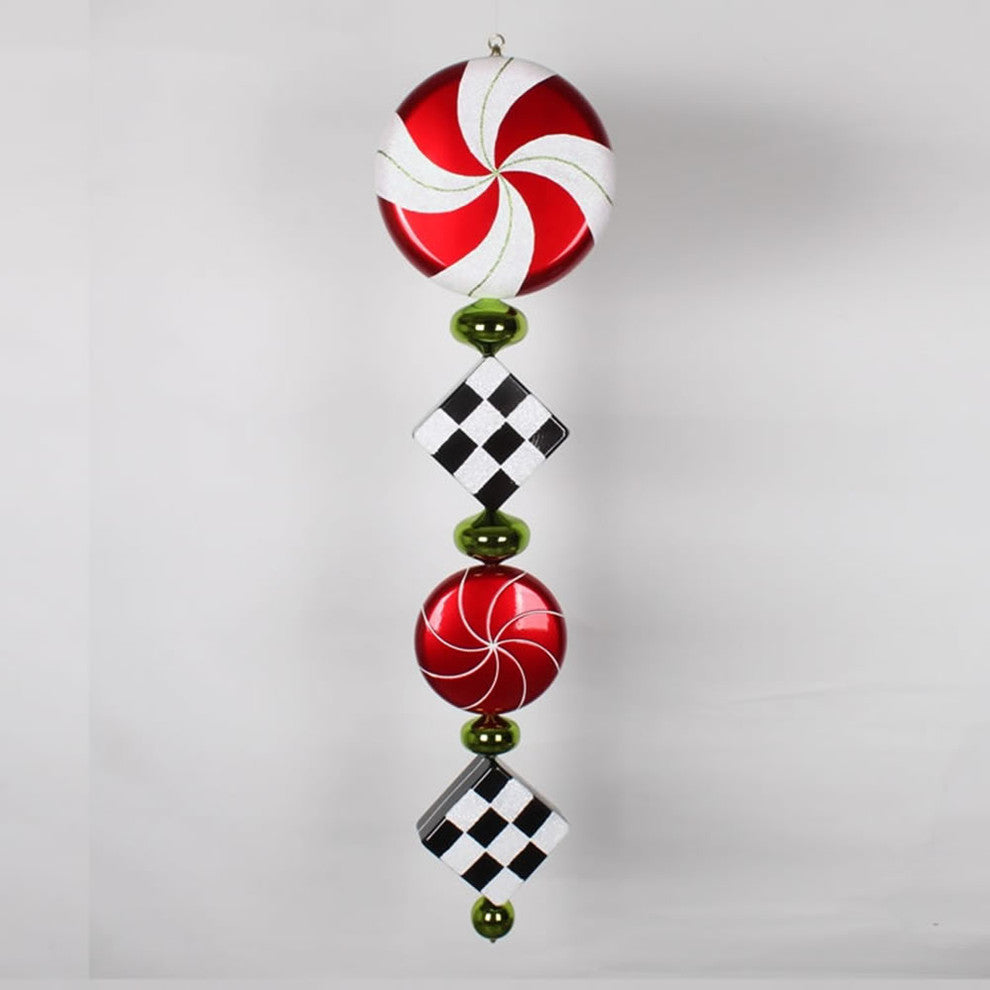 Vickerman 45" Red and Black Check Jumbo Finial