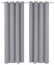 2-Piece Gray Blackout Curtains With Metal Rings 53"x96"