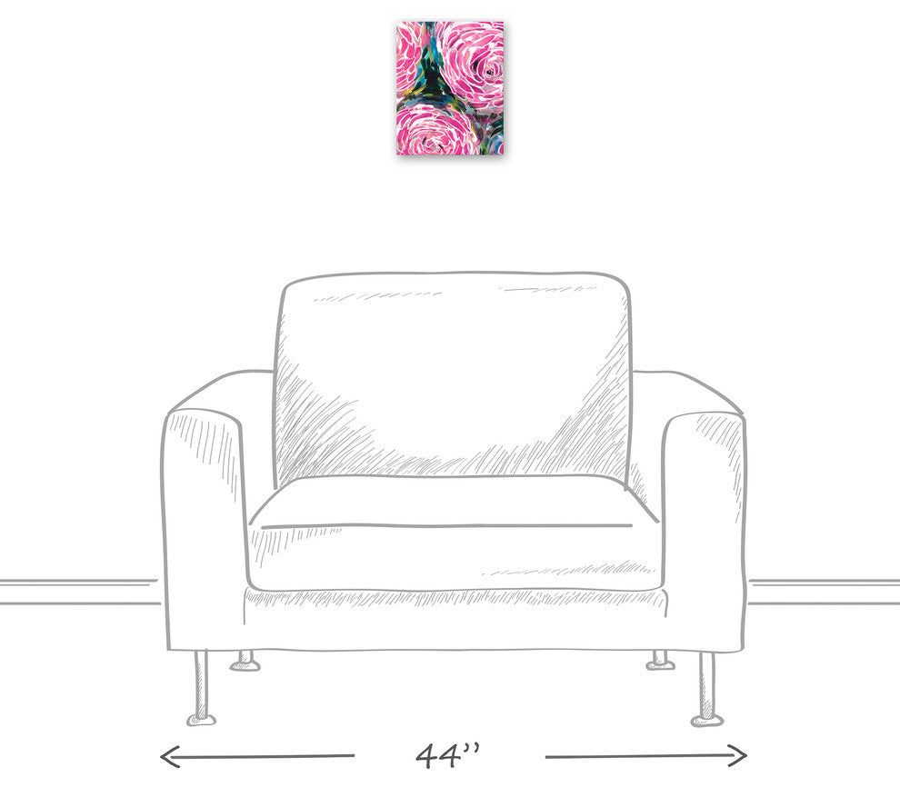 Painterly Pink Flowers 8x10 Canvas Wall Art