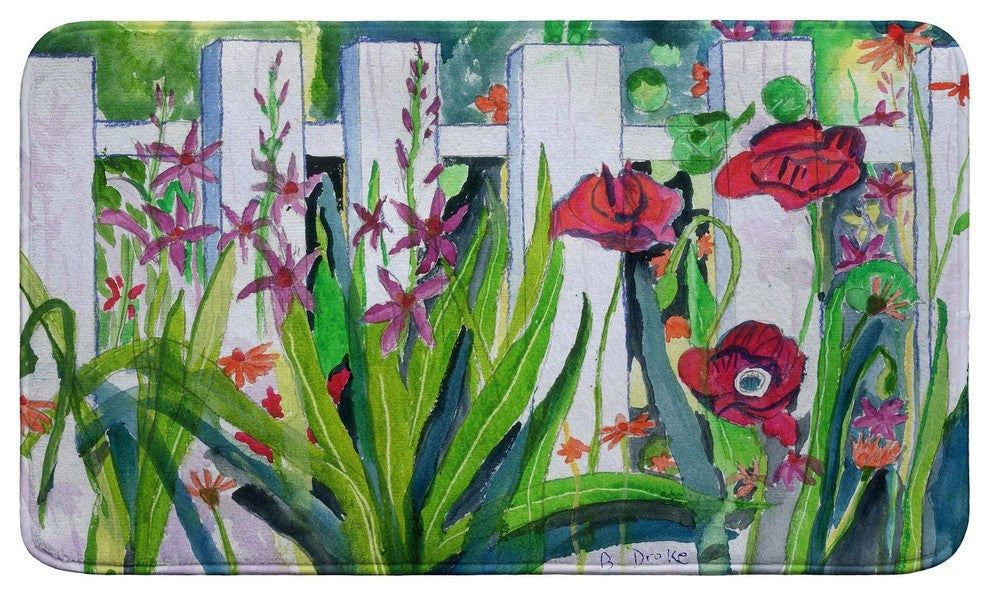 Fence & Flowers Bath Mat 18x30