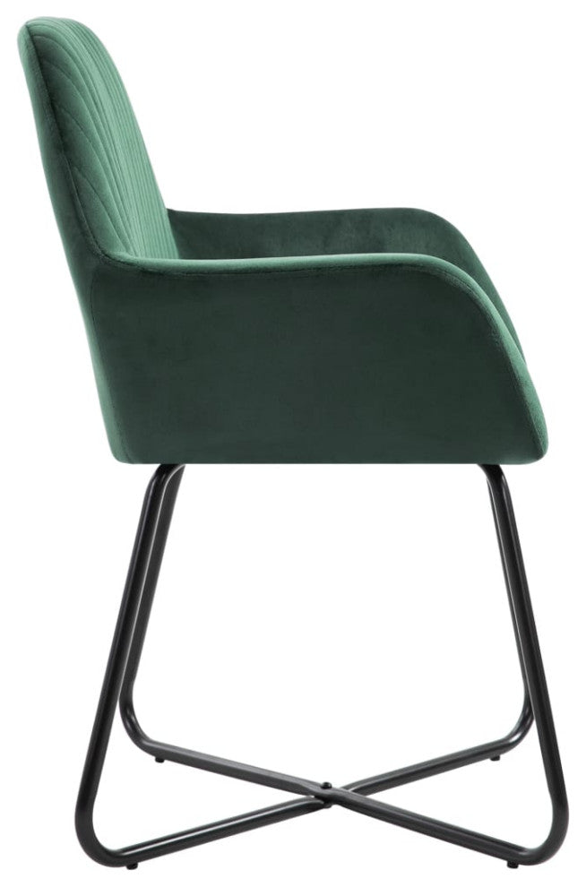 vidaXL Dining Chairs 2 pcs Green Velvet