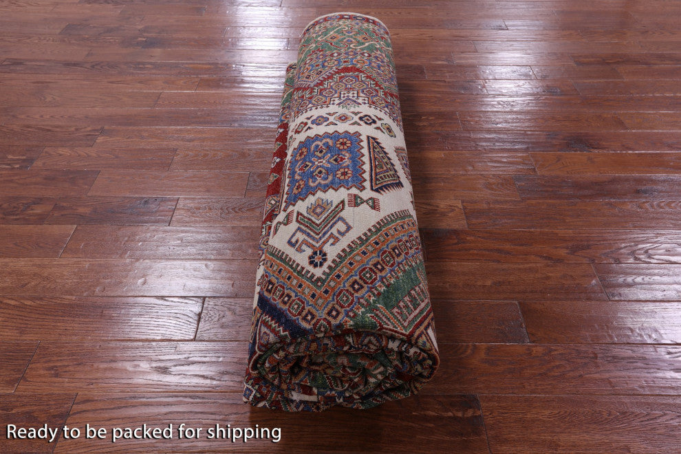 Super Kazak Hand-Knotted Wool Rug 9' 10" X 13' 7" Q10529