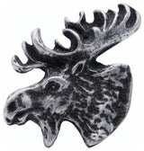 Moose Head Left Facing Cabinet Knob, Pewter