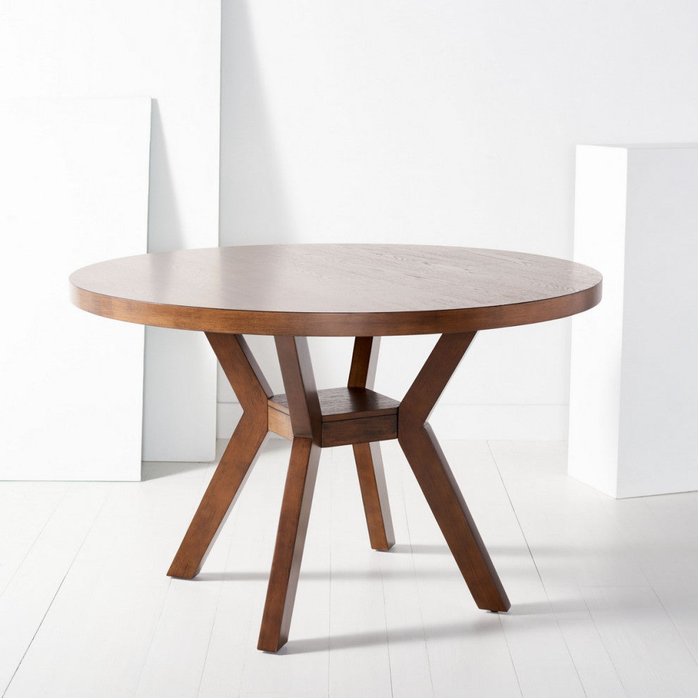 Safavieh Couture Luis Round Wood Dining Table, Medium Oak