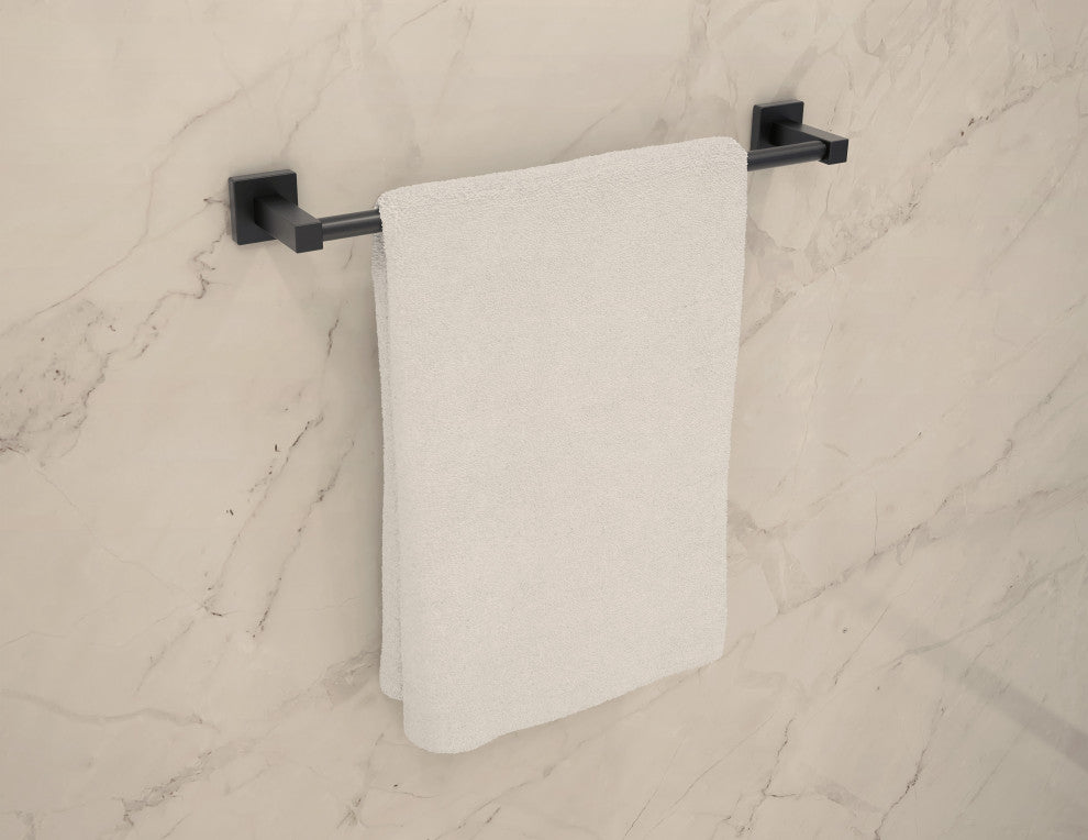 Duro 18 inch Towel Bar with Mounting Hardware, Matte Black