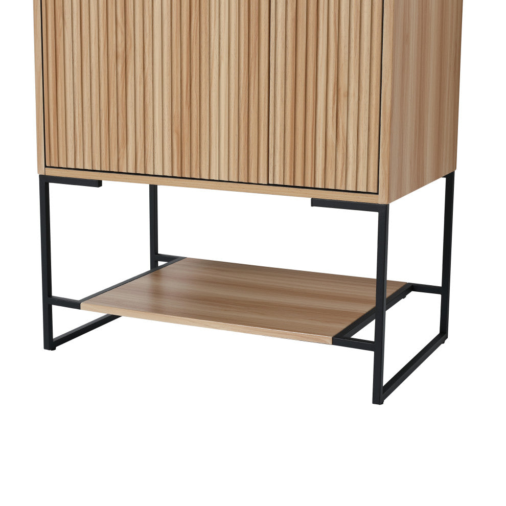Plywood Freestanding Bathroom Vanity Set with White Ceramic Sink , Maple, 30