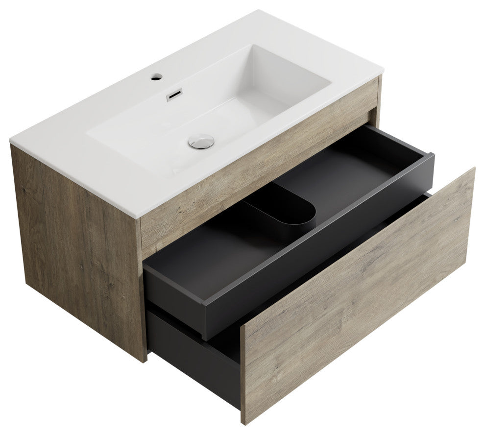 The Ivy Single Bathroom Floating Vanity, Eve, 36"