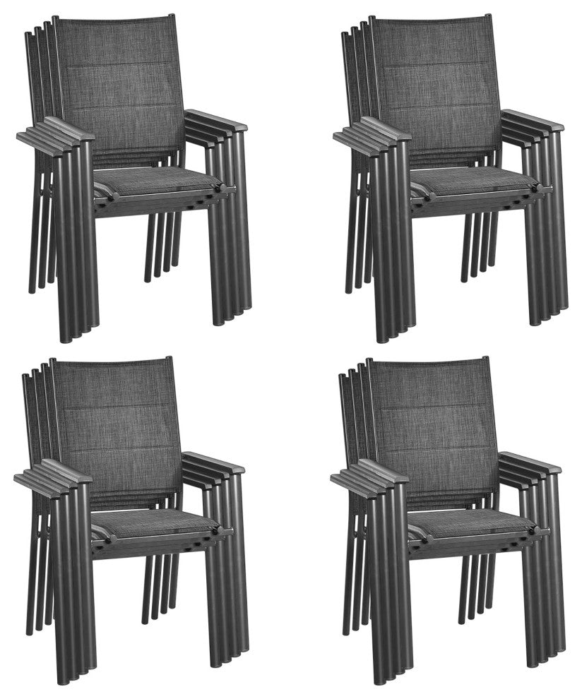 Costway Set of 16 Patio Dining Chair Stackable Padded Armrest No Assembly
