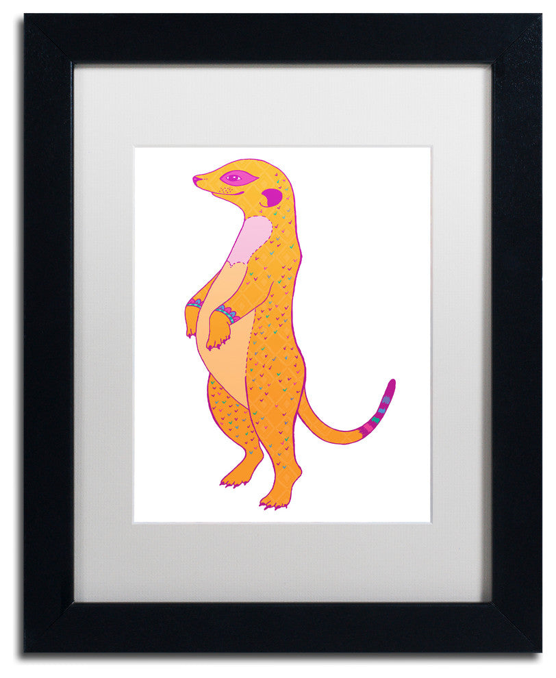 Hello Angel ''Happy Meer'' Art, Black Frame, White Mat, 14x11