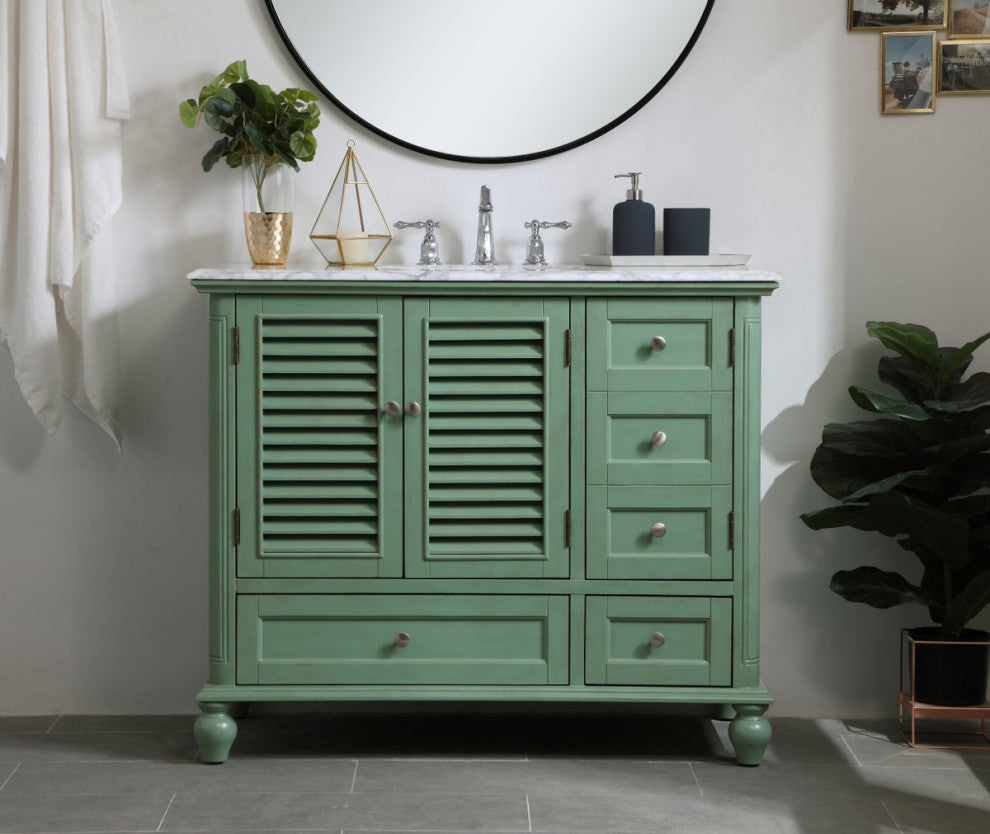 Home Living Single Bathroom Vanity, Vintage Mint, 42"