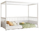Gewnee Twin Size Canopy Bed Frame with Guardrails for Kids