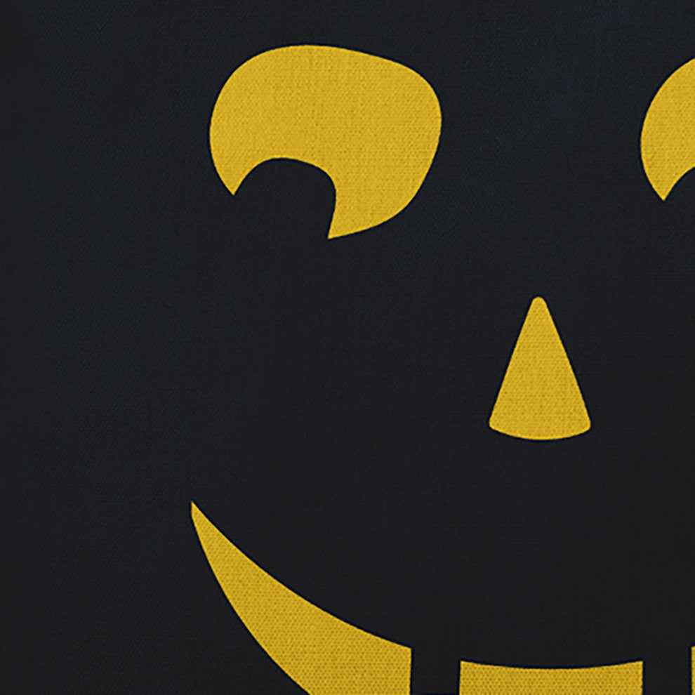 Halloween Jack-O-Lantern Right Accent Pillow, Black, 14"x20"