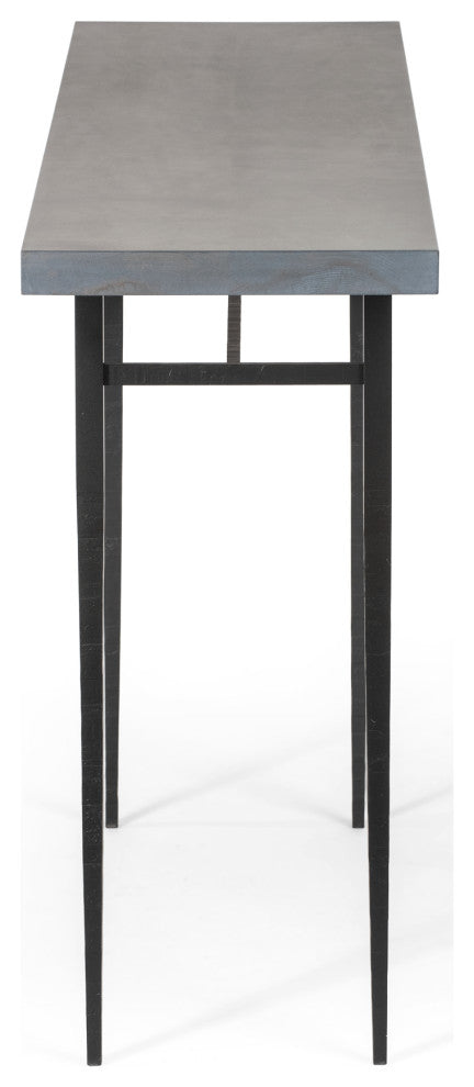 Wick 60" Console Table, Black Finish, Maple Grey Accents