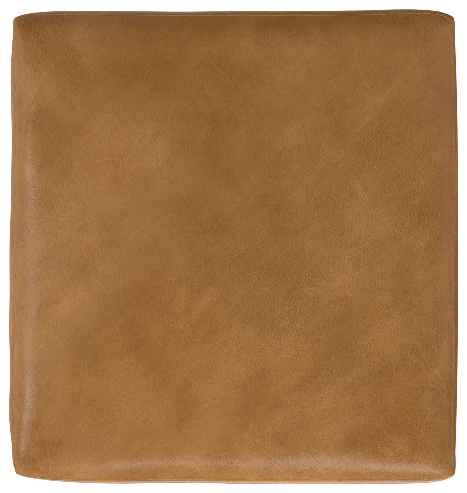 Rex Ottoman in Genuine Leather , Fully Assembled