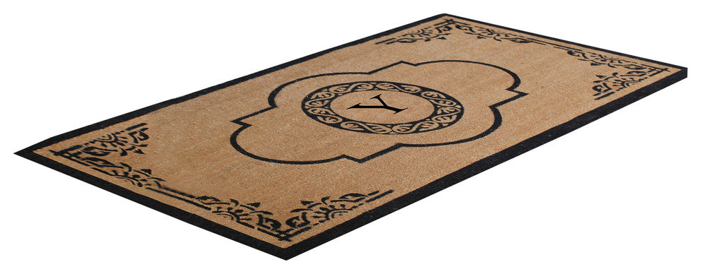 First Impression Hand Crafted Abrilina Entry Monogram Double Doormat,(30"x48"),