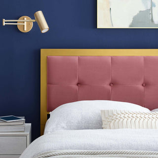 Teagan Tufted King Performance Velvet Headboard - Gold Dusty Rose
