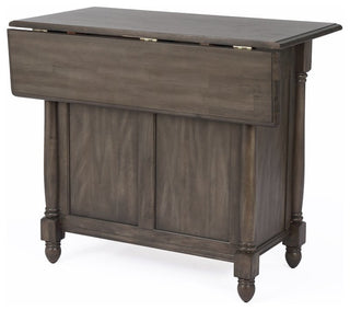 Shades of Gray Expandable Drop Leaf Kitchen Island Set With 2 Stools