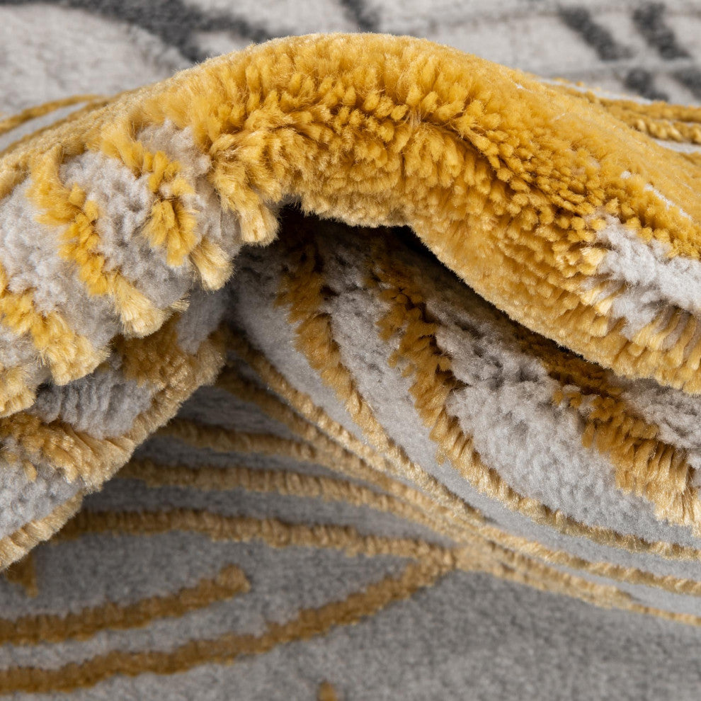 Unique Loom Camilla Finsbury Rug, Yellow Gray, 5'3"x8'