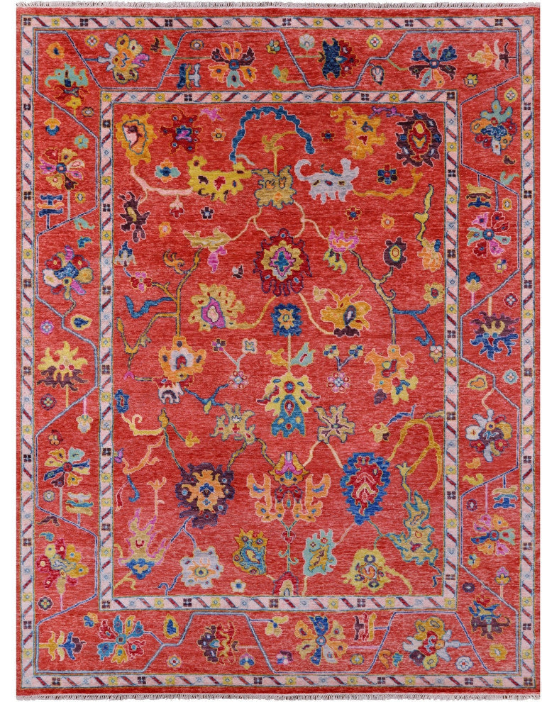 10' 4" X 13' 8" Hand Knotted Turkish Oushak Wool Rug - Q14785