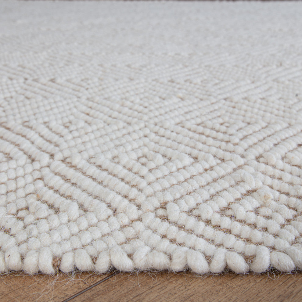 8' x 10' Chillon Natural and Wool Diamond Rectangle Area Rug
