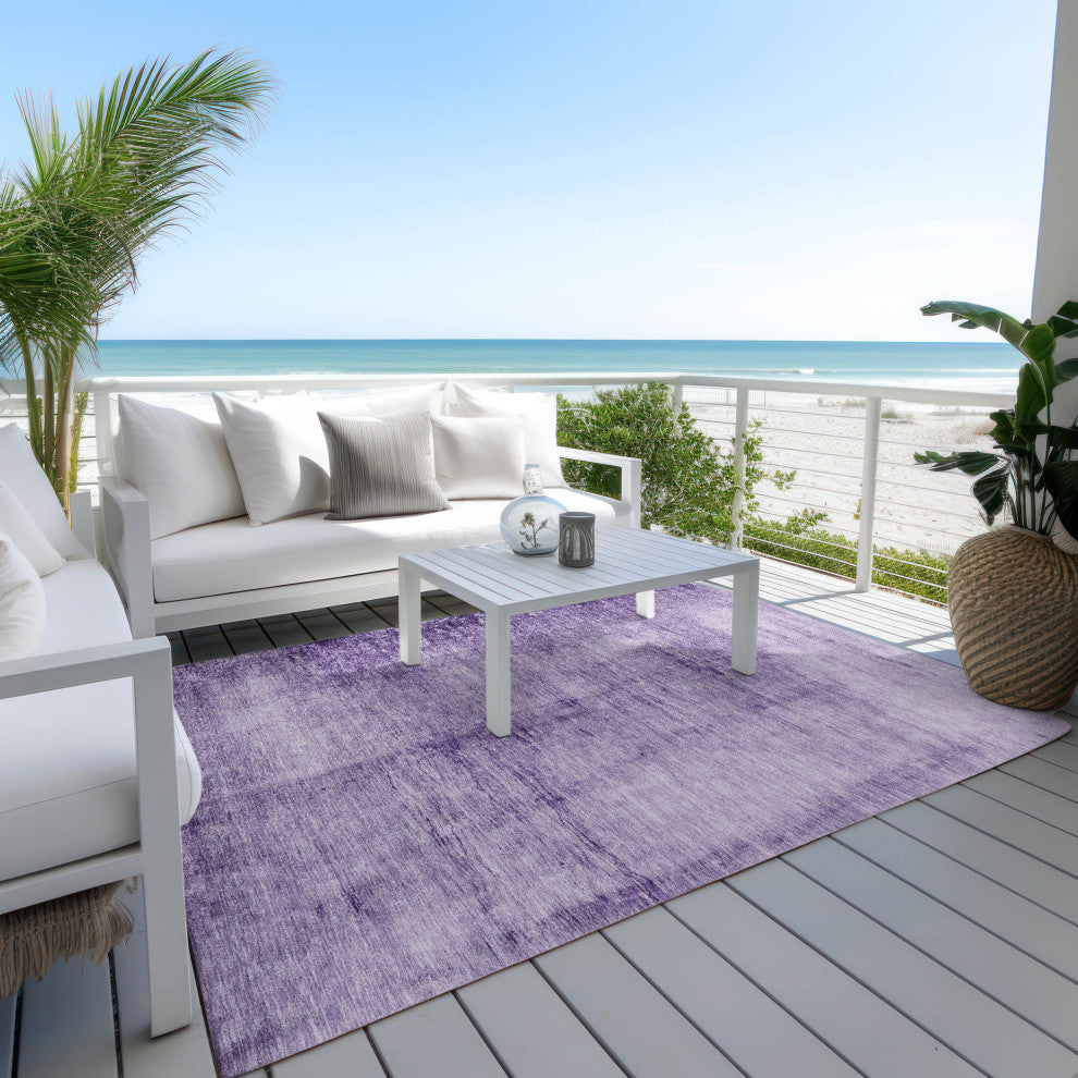 Machine Washable Indoor/Outdoor Chantille ACN1884 Purple 10' x 14' Rug