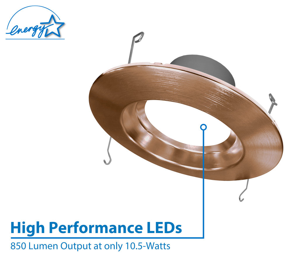 DCR56 LED Recessed Downlight Retrofit, Aged Copper, Smooth, 3000k (Soft White)