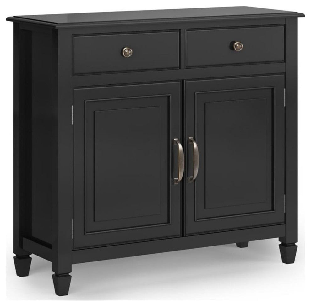 Connaught Solid Wood Entryway Storage Cabinet In Black