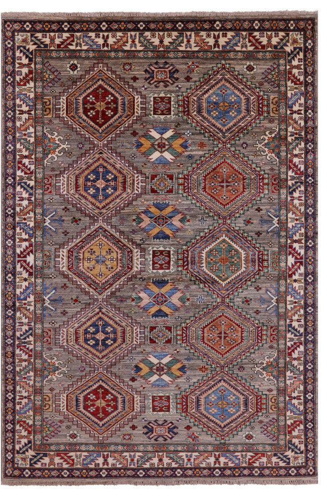 5' 6" X 8' 0" Super Kazak Handmade Rug - Q12347
