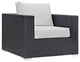Espresso White Convene 8-Piece Outdoor Patio Sectional Set