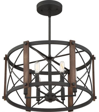 Baron 6-Light Semi-Flush Mount, Marcado Black