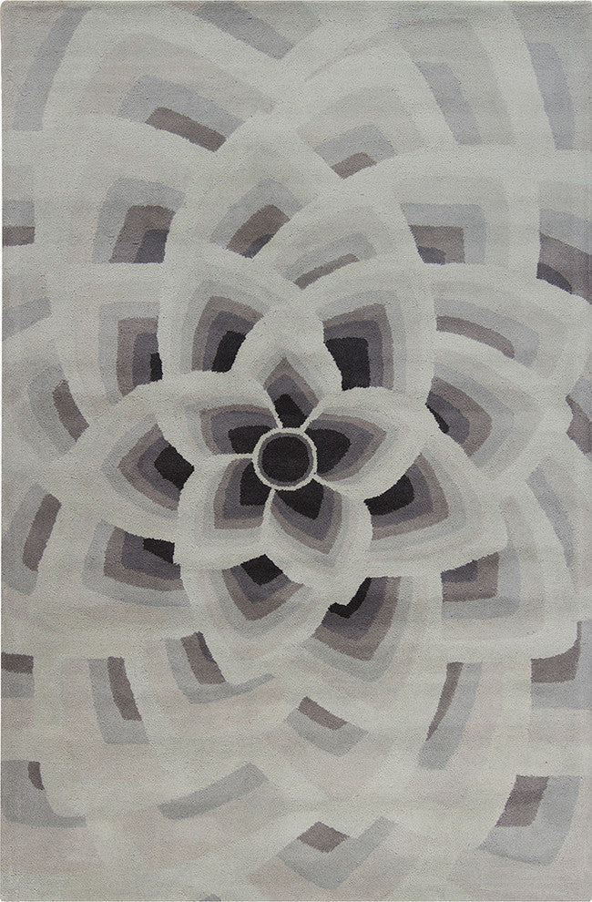 Allie Big Floral Contemporary Area Rug, 5'x7'6"