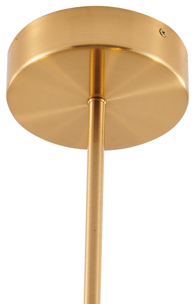 7-LightGold St eel Chandelier With Glass Shades